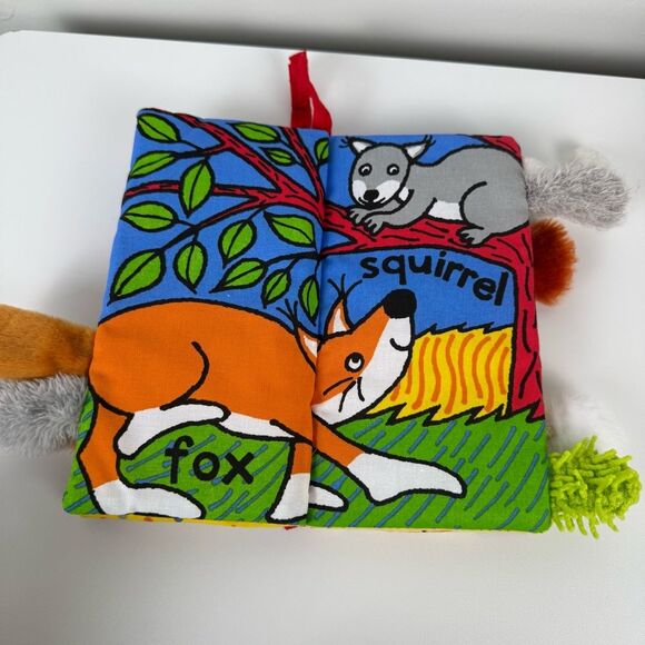 JellyCat Fluffy Tails Book Infants Baby Toys Crinkly - Picture 4 of 9